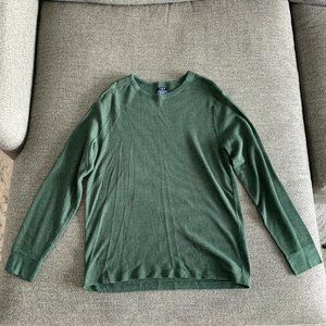 J Crew Authentic Long Sleeve Thermal Tee, Size: Large, Color: Forest Green